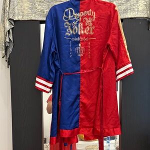 Vibrant Red and Blue Women's Robe